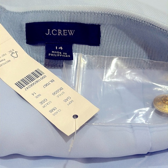 J. Crew Button Front Pencil Skirt No. 3 in stretch linen blend BG550 SZ 14 - Picture 5 of 7